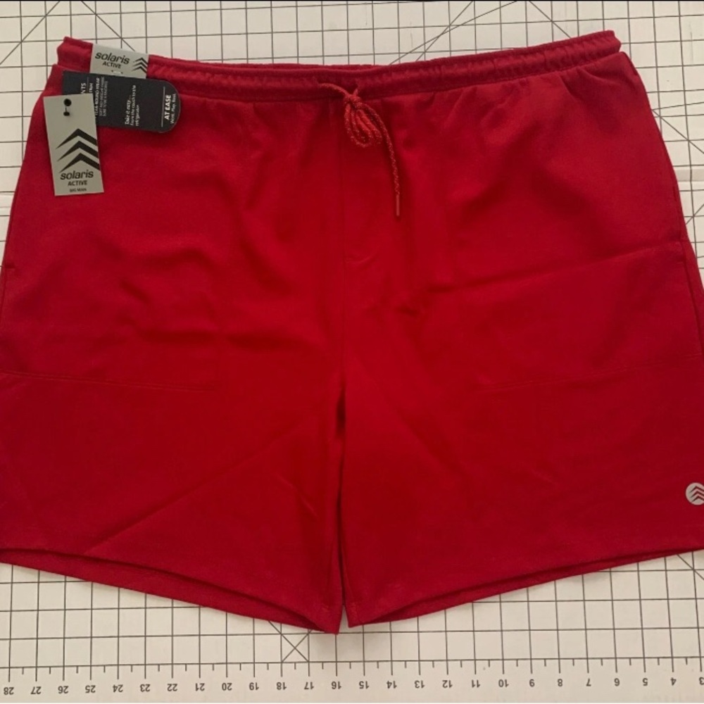 NEW Size 4XB Solaris Active Big Man Knit At Ease 8" Inseam Red Shorts MSRP $58